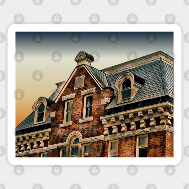 Brick Building - Upper Sticker by MaryLinH